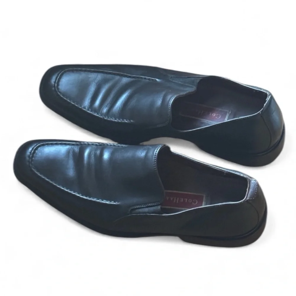 Cole Haan‎ Men's Classic Black Slip-On Leather Loafers Dark Brown Sz 10